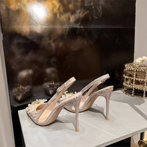 Sandales à Talons Aiguilles de 6cm/8cm/10cm pour Femme, Bout Pointu avec Perles Scintillantes à Enfiler, Chaussures de Soirée Sexy pour Mariage - Product Image 4