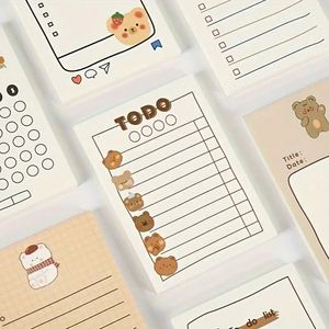 Bloc de Notas Portátil con Diseño de Oso Adorable, Antiadherente, Esencial para la Vuelta al Cole, Material de Oficina para Registrar Notas y Planes - Product Image 4