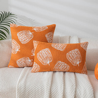 Usine vente chaude de haute qualité Chenille Halloween citrouille housse de coussin décor à la maison canapé taie d'oreiller pour la saison d'automne