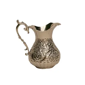 Jarra de cobre sólido artesanal, venda quente de jarro de cobre puro feito à mão com alça para beber água, jarra de água moscow mule