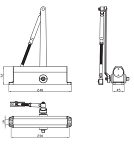 Nhiệm vụ nặng nề tự động tự đóng cửa gần hơn 80-120kg CửA thủy lực gần hơn thiết kế công nghiệp có thể điều chỉnh cho cửa nhôm - Product Image 2