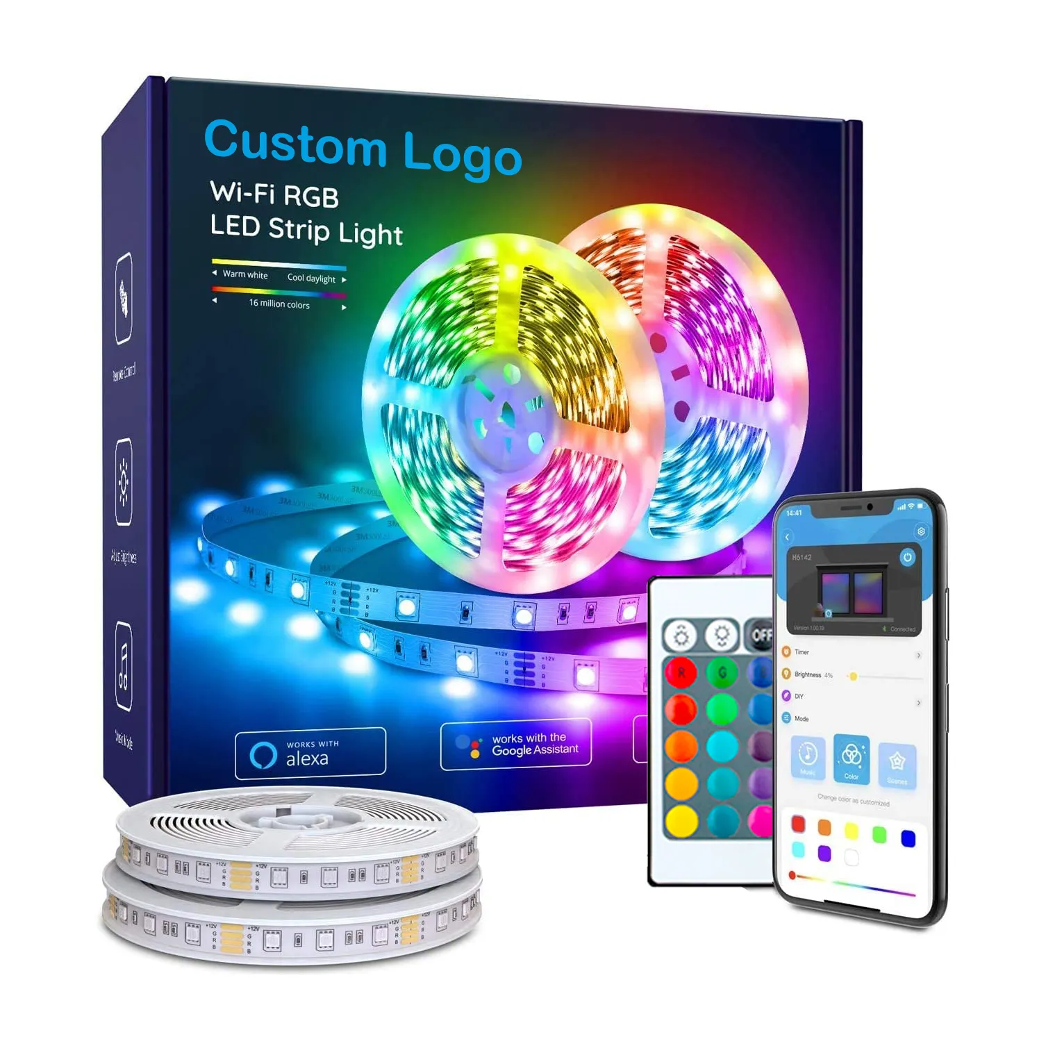 Google Home Alexa 5M 10M TUYA WIFI Smart Life RGB Led che cambia colore strisce luminose a Led con telecomando per l'illuminazione domestica