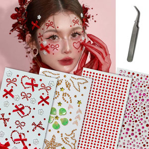 เทศกาลผีเสื้อแดง <span class=keywords><strong>ปลา</strong></span>คาร์ฟ หัวใจหลากสีสัน แต่งหน้าด้วยเพชรประดับ 3 มิติ สติ๊กเกอร์เพชรตกแต่งแบบติด - Product Image 4