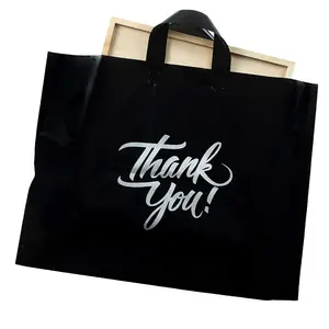 कस्टम मुद्रित लोगो प्लास्टिक कपड़े शॉपिंग बैग पाली पीई प्लास्टिक के शॉपिंग पैकेजिंग बैग धन्यवाद आप काले प्लास्टिक बैग