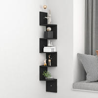 Étagère d'angle en bois à maillons de chaîne cloison de ventilateur triangulaire sans perforation murale pour salon chambre cuisine