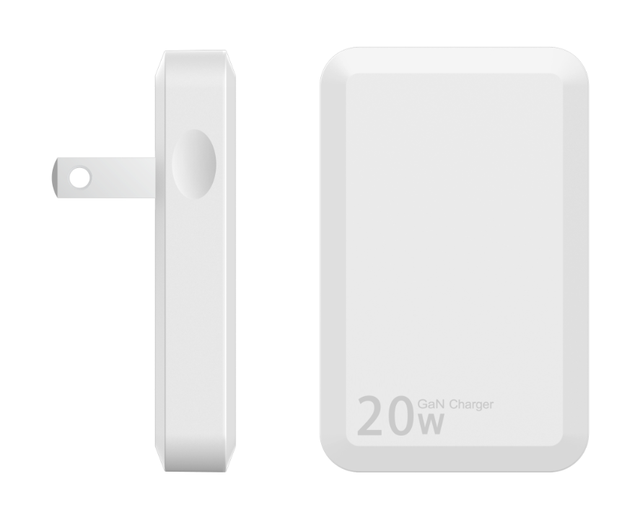 Extra Slim USB PD 20W GaN Charger 1 USB-C Port With Foldable US JP CN Plug