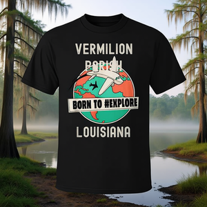 Camiseta para amantes de los viajes de Vermilion Parish Louisiana Born To Explore - Product Image 3