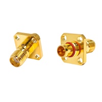 Adaptateur coaxial RF BMA mâle vers SMA femelle à bride 4 trous, connecteur droit