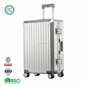 Champagne Gold Aluminum Durable 4-Wheel Anti-Theft TSA <strong>Lock</strong> 3-Piece Luxury Vintage Style <strong>Suitcase</strong> Luggage Set Manufacturer VIP - Product Image 2