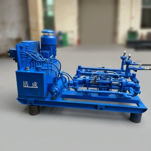 Pompe à béton électrique à double ligne synchrone, mélangeur industriel bleu pour le coulage et l'injection dans la construction - Product Image 1