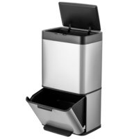 Poubelle automatique intelligente à capteur sanitaire rectangulaire de 40 L pour intérieur/chambre, couvercle en acier inoxydable, tri des déchets pour cuisine et rue