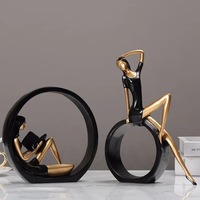 Ornamen gaya Nordic perempuan, hiasan Resin piramida Musik Peri untuk dekorasi rumah ruang tamu pintu masuk kantor Desktop Hadiah