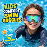 Gafas de Natación para Niños XIALE, Lentes de Espejo Antivaho, Sello de Silicona Suave, Correa Ajustable, Tapones para los Oídos, Estuche Protector, Color y Logotipo Personalizables