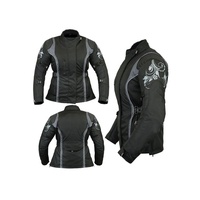 Veste textile Cordura de course de moto de couleur rose imperméable noire pour femmes sur mesure Vestes cargo de moto protégées CE