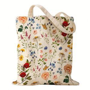 Customgift Custom Floral Sublimation Shopping Logo Colorful Foldable Reuseable Mens Eco Friendly Heavy Duty Cotton Tote Bag - Product Image 1