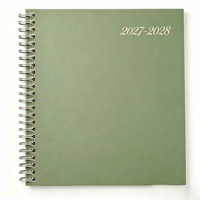 Planificador con espiral, encuadernación en espiral, 80 páginas, cubierta de papel liso, cuaderno personalizado, tamaño compacto, bloc de notas para tomar notas