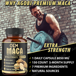 MOQ flexible, Aeglewell OEM, capsules de racine de maca, complément énergétique pour homme, booster naturel, végétalien, 7 en 1, capsules de racine de maca - Product Image 4