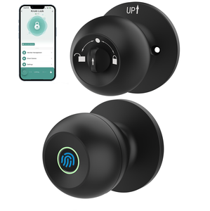 Sinovo New Arrival Smart <strong>Knob</strong> <strong>Lock</strong> Black Biometric Fingerprint Unlock Single Latch Auto <strong>Lock</strong> Smart <strong>Door</strong> <strong>Lock</strong> - Product Image 2