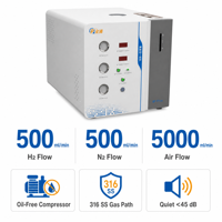 Générateur d'azote, d'hydrogène et d'air 3-en-1 pour la chromatographie en phase gazeuse (GC) – Certifié CE, sans huile – Fournisseur d'usine