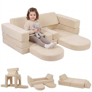 Ensemble de canapés modulaires pour enfants, 10 pièces, sur mesure, en mousse, pour le jeu des tout-petits, pour le salon, meubles pour enfants, vente en gros OEM - Product Image 1