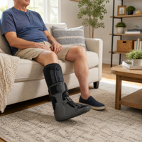 Botte Walker à air intégrée haut de gamme - Orthèse de cheville gonflable courte avec fentes pour sangles dissimulées pour la récupération