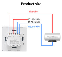 Interrupteur intelligent WiFi LangYeao 20A 40A pour chauffe-eau, chaudière, climatiseur, compatible avec Apple Siri, Alexa, Google Home, automatisation domestique 240V