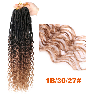 Extensiones de Cabello con Trenzas de Ganchillo Bohemio, 24 Pulgadas, Ondas Profundas Pre-Looped, Locs, <span class=keywords><strong>Nu</strong></span> Goddess - Product Image 6