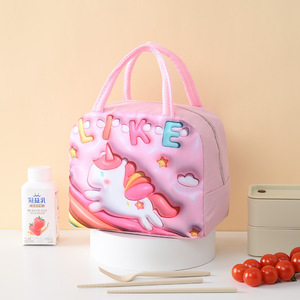 Sac à déjeuner isotherme 3D dessin animé pour enfants, petit sac bento en tissu Oxford, mignon, pour étudiants, boîte à lunch portable pour trajets domicile-travail et campus - Product Image 2