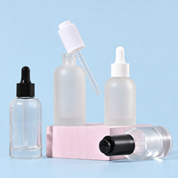 30ml 50ml Pemasok Kemasan Perawatan Pribadi Botol Tetes Kaca Bening Berlapis Embun untuk Serum Minyak Esensial OEM ODM