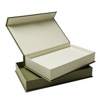 Boîte cadeau en papier magnétique verte et noire avec logo personnalisé de luxe, boîtes d'emballage rigides pliables recyclables avec couvercle magnétique