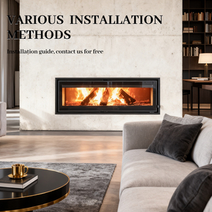 <span class=keywords><strong>Insert</strong></span> de foyer à bois en acier avec verre <span class=keywords><strong>panoramique</strong></span>, autoportant et encastrable, pour le chauffage des villas - Product Image 2