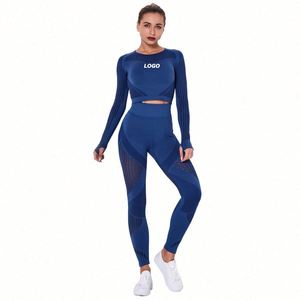 Conjuntos de Pantalones y Camisetas de Manga Larga para Mujer, Conjuntos Deportivos de Yoga de 2 Piezas para Verano y Otoño 2024 - Product Image 1