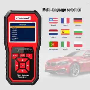 Chất lượng cao konnwei kw870 xe 12V pin Tester OBDII công cụ chẩn đoán cho tất cả các xe hỗ trợ đa ngôn ngữ