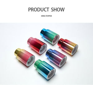 Nouveau design 2026 – Bouchon de bouteille de vin en silicone personnalisé effet ombré pour cadeaux de Noël et de Nouvel An - Product Image 3