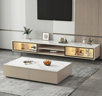 Panneau Rock meuble TV salon ménage crème suspendu meuble TV type de sol table basse combinaison rectangle