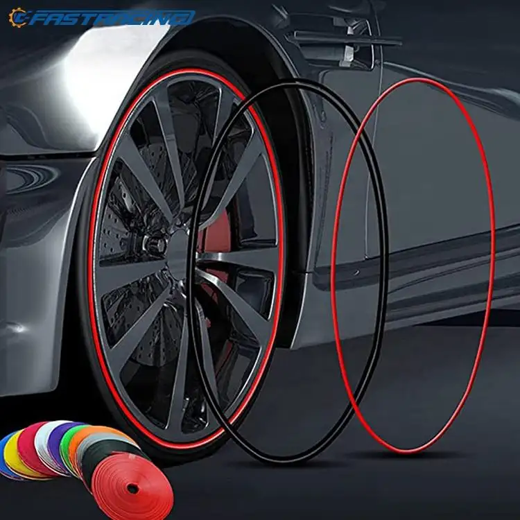 8M / Roll Rim blades Car Vehicle Color Wheel Rims Protectors Decor Strip Tire Guard Line Rubber Mounding Trim Tire Guard Line
