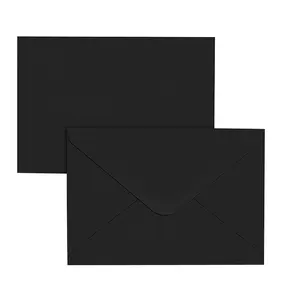 Venda quente eco amigável auto selagem papel preto Envelope para convite embalagem personalizada Envelopes