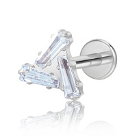 Anneau de nez articulé en titane massif Yazi G23 avec zircon, bijou de piercing pour femme