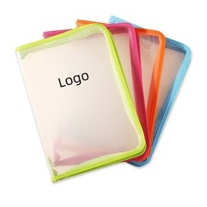 Bolsa de Archivo A4 Transparente con Cierre de Cremallera y Logotipo Personalizado, en PP, con Colores Variados, para Uso Escolar y Almacenamiento de Documentos - Product Image 1
