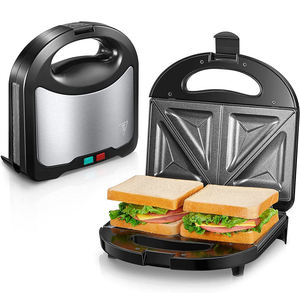 <span class=keywords><strong>Sandwichera</strong></span> Eléctrica 4 en 1, Waflera con <span class=keywords><strong>Placas</strong></span> Antiadherentes Extraíbles, Parrilla para Sándwiches de Acero Inoxidable, Panini para un Desayuno Fácil - Product Image 2