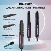 Catokan Rambut 3 in 1 Cool Air Pelurus Rambut Pelat Keramik Ion Negatif Layar LCD Alat Penata Rambut Ionik