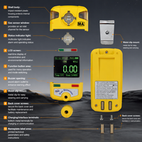 Détecteur de gaz méthane à diffusion avec affichage du niveau de batterie, de la date et de l'heure, alarme sonore et lumineuse, IP65, portable pour usine de cokéfaction