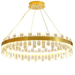 Zèle éclairage moderne créatif or arrondi cristal plafond lustre suspension pour table à manger - Product Image 6