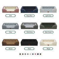 Lit pour chien moderne en mousse à mémoire de forme orthopédique, avec coussin orthopédique en forme de nid d'abeille en lin imperméable, pour les détaillants, OEM personnalisé