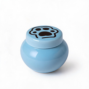 Urne funéraire moderne <span class=keywords><strong>de</strong></span> luxe haut <span class=keywords><strong>de</strong></span> gamme en <span class=keywords><strong>porcelaine</strong></span> faite à la main, scellée, pour cendres d'animaux (chats, chiens), fournitures funéraires commémoratives <span class=keywords><strong>de</strong></span> haute qualité - Product Image 1