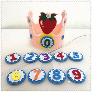 Coronas de Fieltro Reutilizables Ecológicas al por Mayor para Cumpleaños, Ajustables, con Números del 0 al 9, para Fotos de Bebés, con Logotipo Personalizado, Artículos para Fiestas - Product Image 4