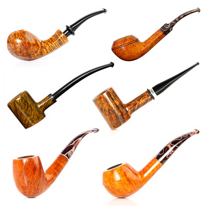 Bent Type Tobacco Pipe Solid Wood Briar Smoking Pipe For Men Personal Gift - Product Image 1