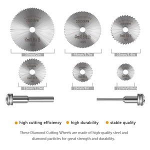 7 pièces en <span class=keywords><strong>acier</strong></span> scie disque roue Mini lames de coupe perceuse rotative lames de scie pour <span class=keywords><strong>Dremel</strong></span> Fordom perceuses outils rotatifs - Product Image 2