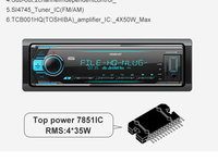Reproductor MP3 para Auto VOXEAST 1 Din, Transmisor FM para USB AUX, Control Remoto Estéreo DSP, 6 RCA, 12V 2A, 7851IC, Ecualizador de 40 Bandas