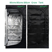 BAVAGREEN Tente hydroponique en tissu 1680D pour culture intérieure 80cmx80cmx180cm, robuste, avec fermeture éclair, occultante, structure métallique, pour fruits, fleurs et légumes